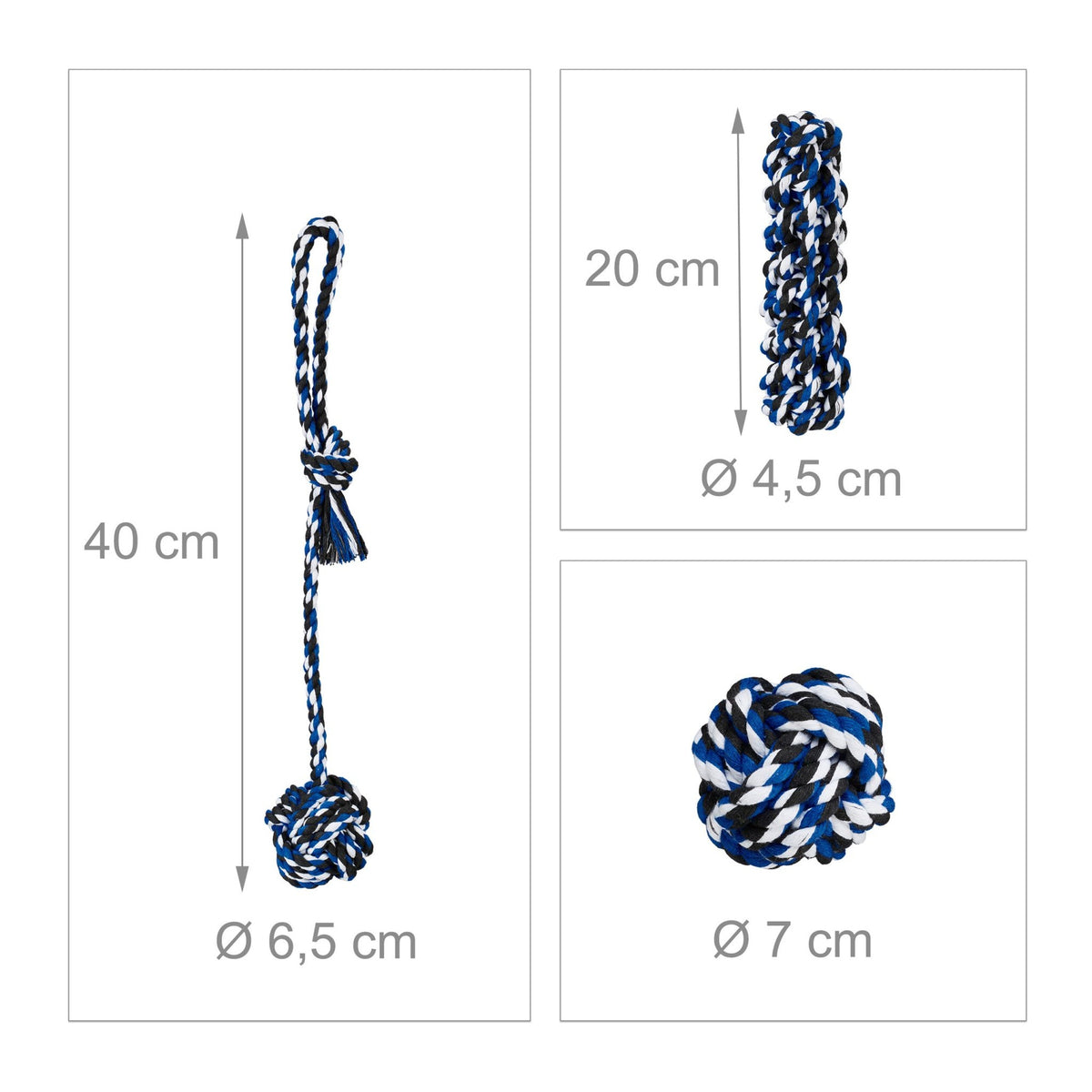 Dog toy set in 4 parts