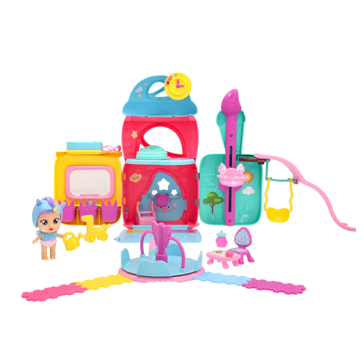 Doll Daycare Playset with Slide and Accessories