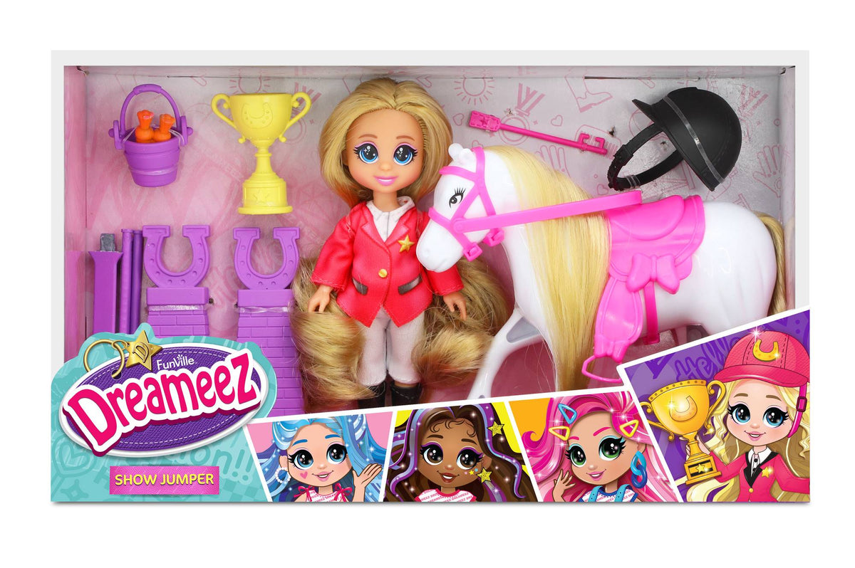 Doll Playset with Horse, Obstacle, and Trophy