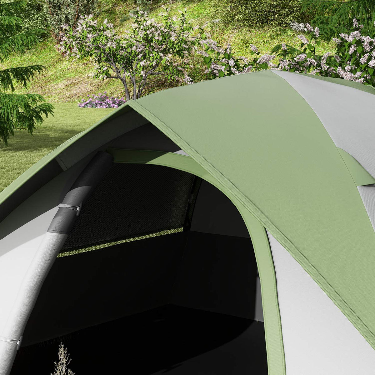 Dome tent for 2 people, lightweight, stable, waterproof family tent with door and window packing bag, hooks, camping tent with 3000 mm water column tent for camping, travel, trekking, garden