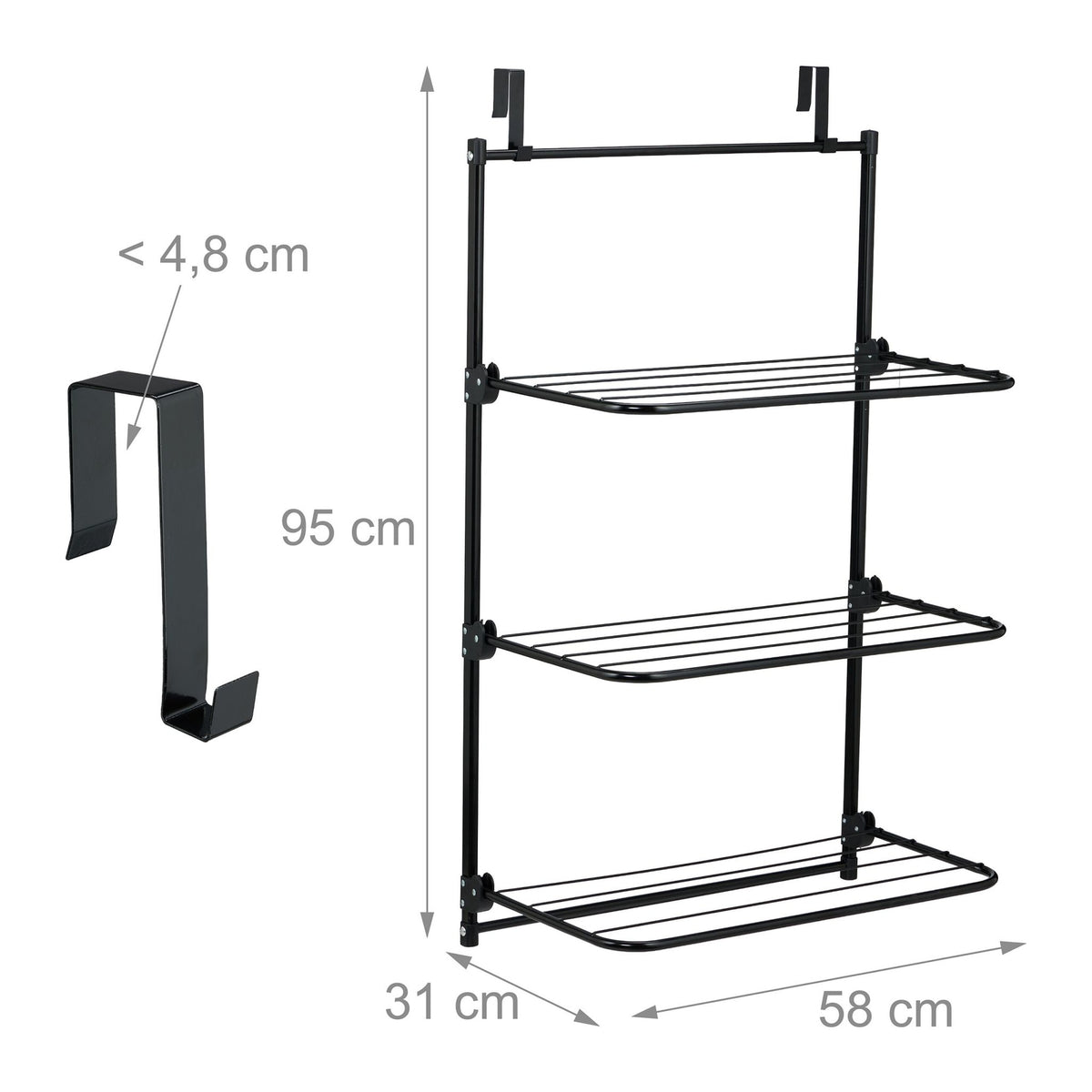 Door Hanging Laundry Drying Rack, Foldable Iron Design