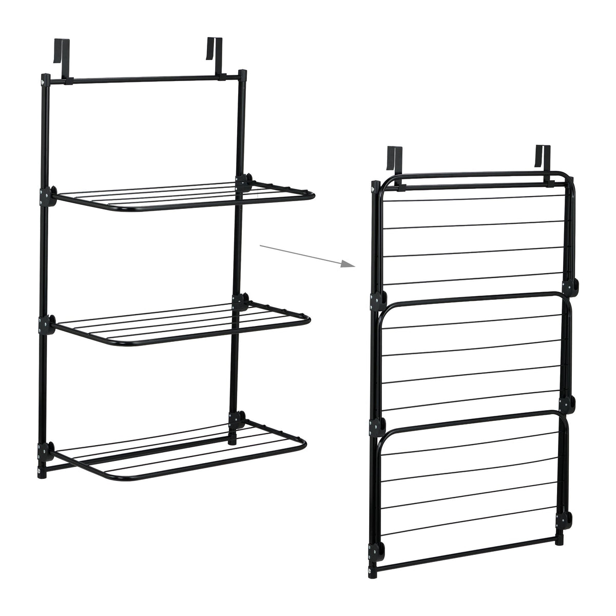 Door Hanging Laundry Drying Rack, Foldable Iron Design