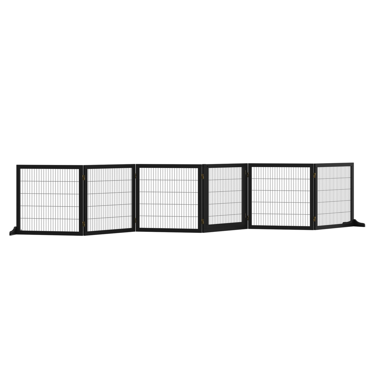 Door Safety Gate Barrier For Dogs Protective Gate Dog Gate Safety Door Bidirectional Folding Pine Wood Metal Black 432X36X70Cm