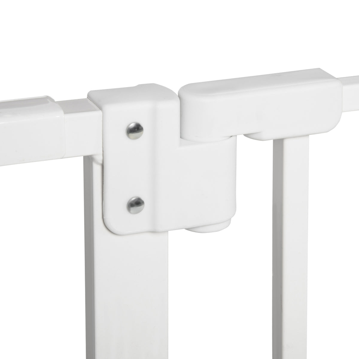 Door Safety Gate Dog Barrier Pet 74-147.5Cm Dog Gate 3 Extensions Stair Gate No Drilling Metal White