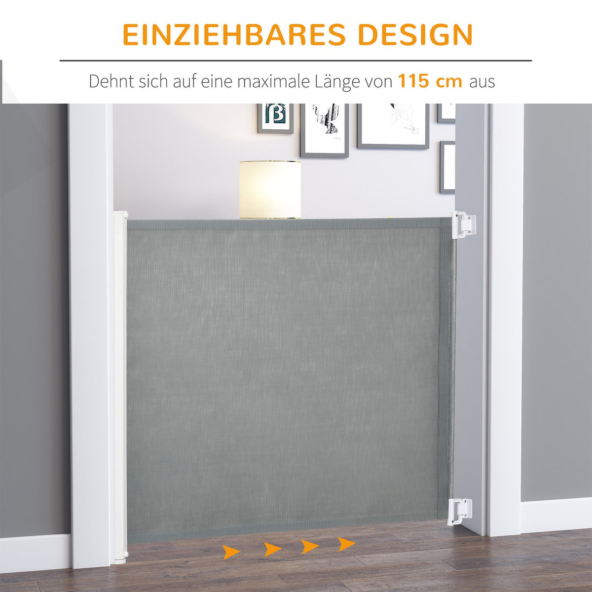 Door Safety Gate Dog Stair Gate Safety Divider Extendable 115Lx82.5Hcm