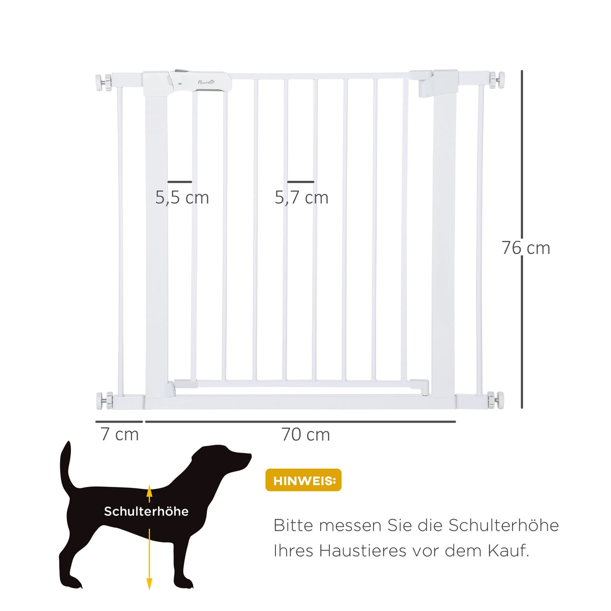 Door Safety Gate Stair Gate Dog Gate Adjustable 75-96cm Auto-Close