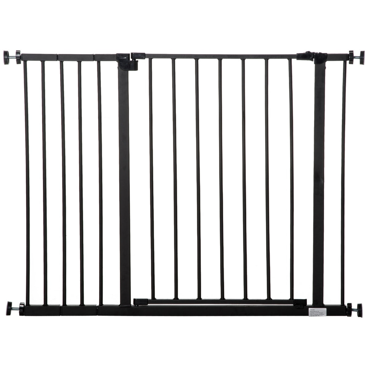 Door Safety Gate Stair Gate No Drilling Dog Barrier Pet Dog Gate Clamp Attachment Steel Black 76-107X76Cm