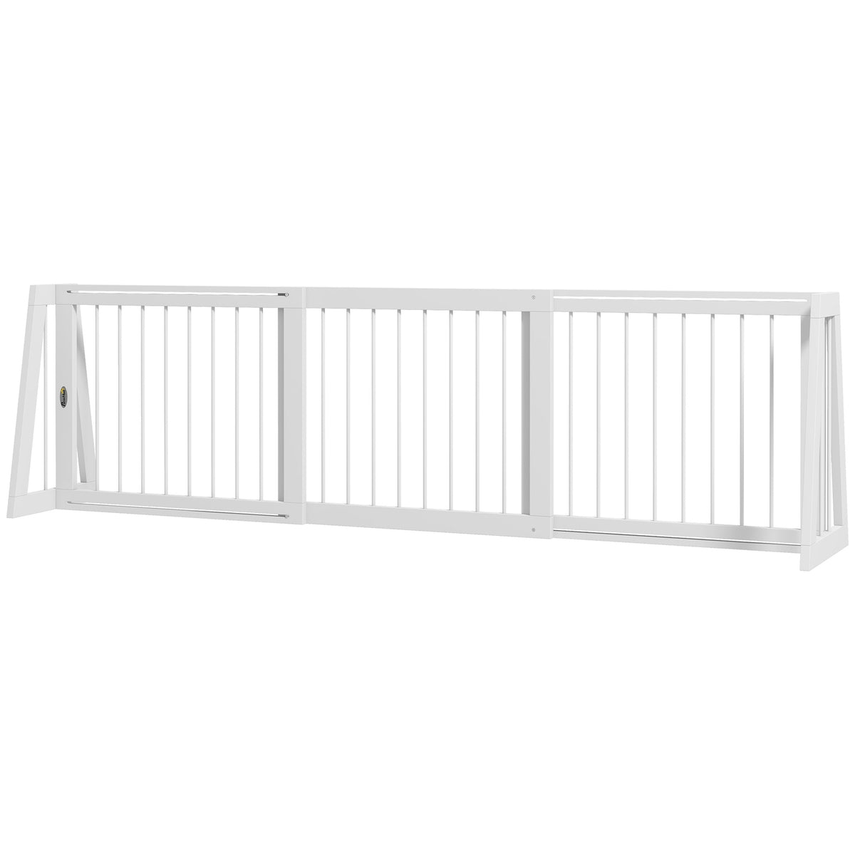 Door gate dog extendable wooden frame 71-190 x 38.5 x 56 cm with 3 panels, stair gate for kitchen, hallway, stairs, white