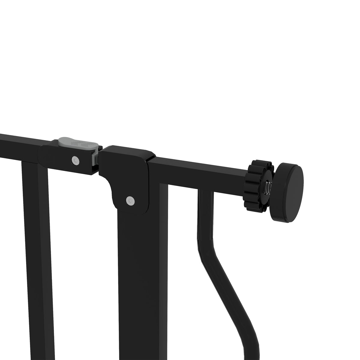 Door gate dog length adjustable, assembly without drilling, baby door gate, protective gate, two-way opening, black, 75-115 cm