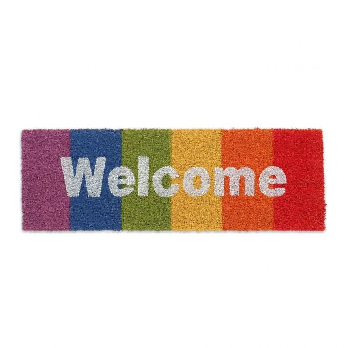 Doormat "Welcome" with rainbow and coconut