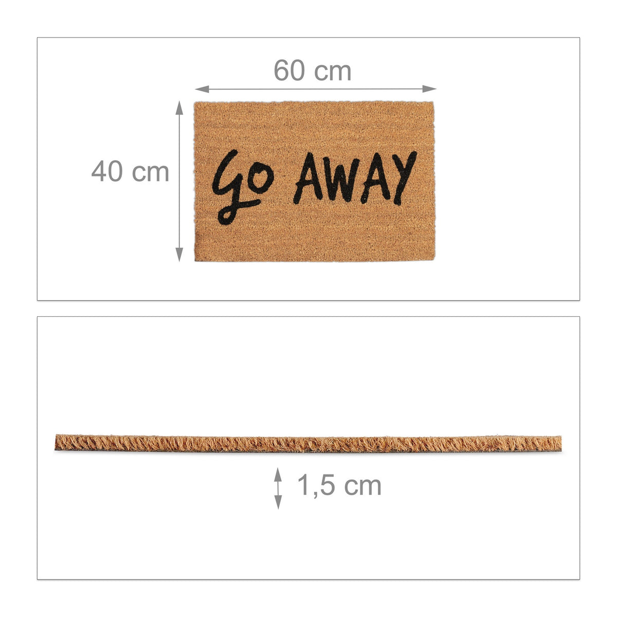 Doormat coconut fiber "Go away"
