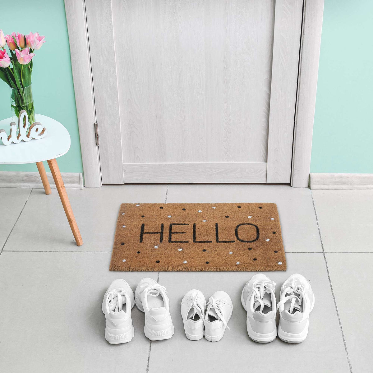 Door mat coconut fiber "Hello"