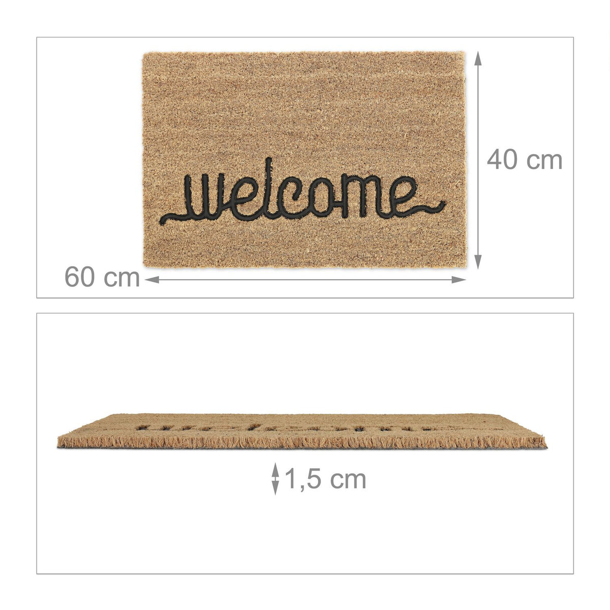 Door mat coconut fiber "Welcome"