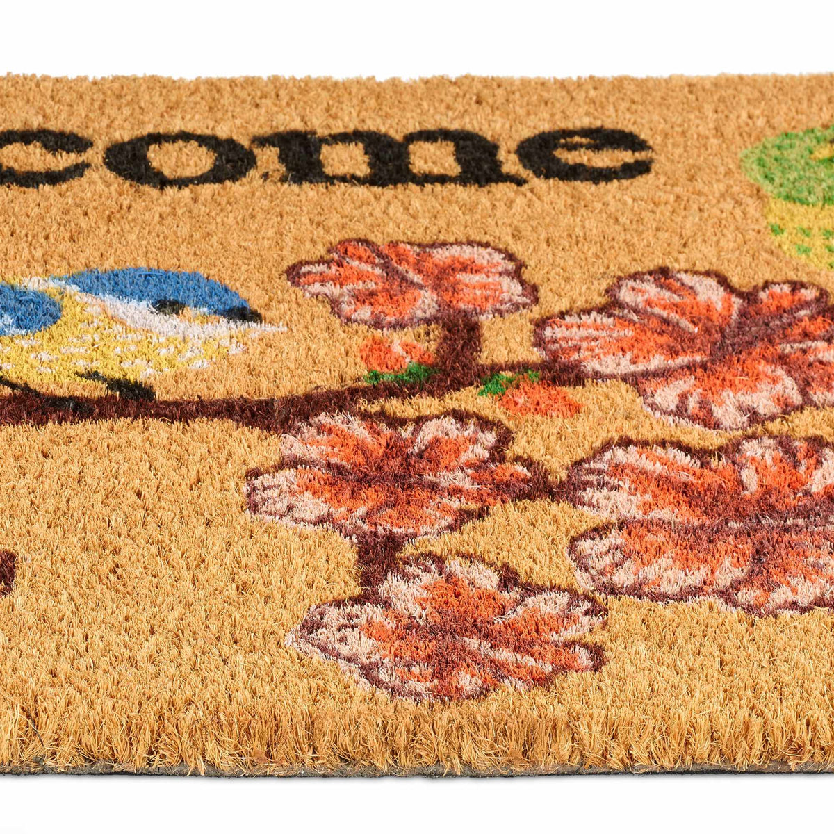 Door mat coconut fiber "Welcome" birds