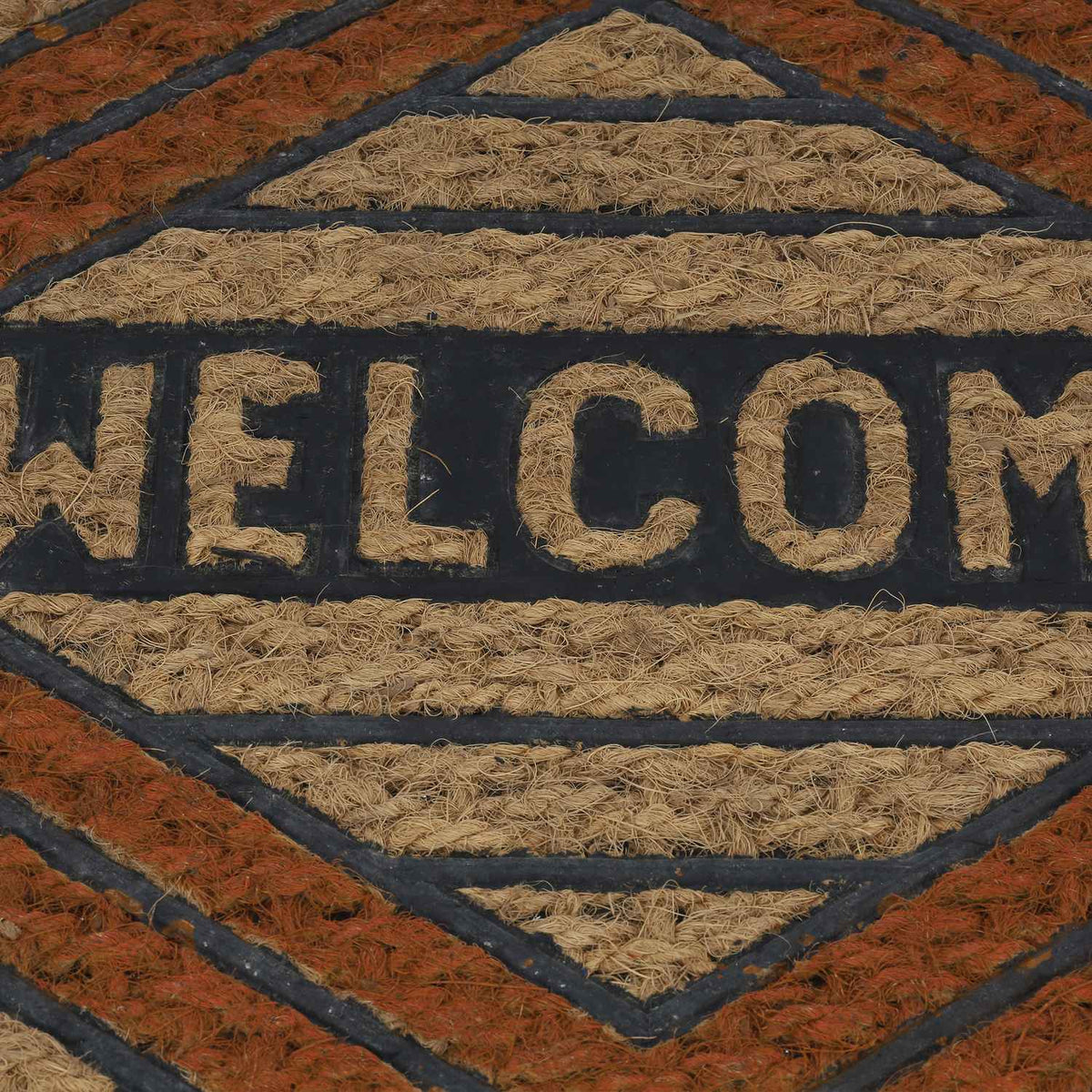 Door mat coconut fiber "Welcome" orange