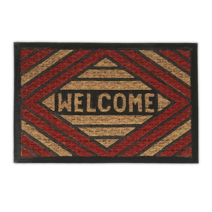 Door mat coconut fiber "Welcome" red