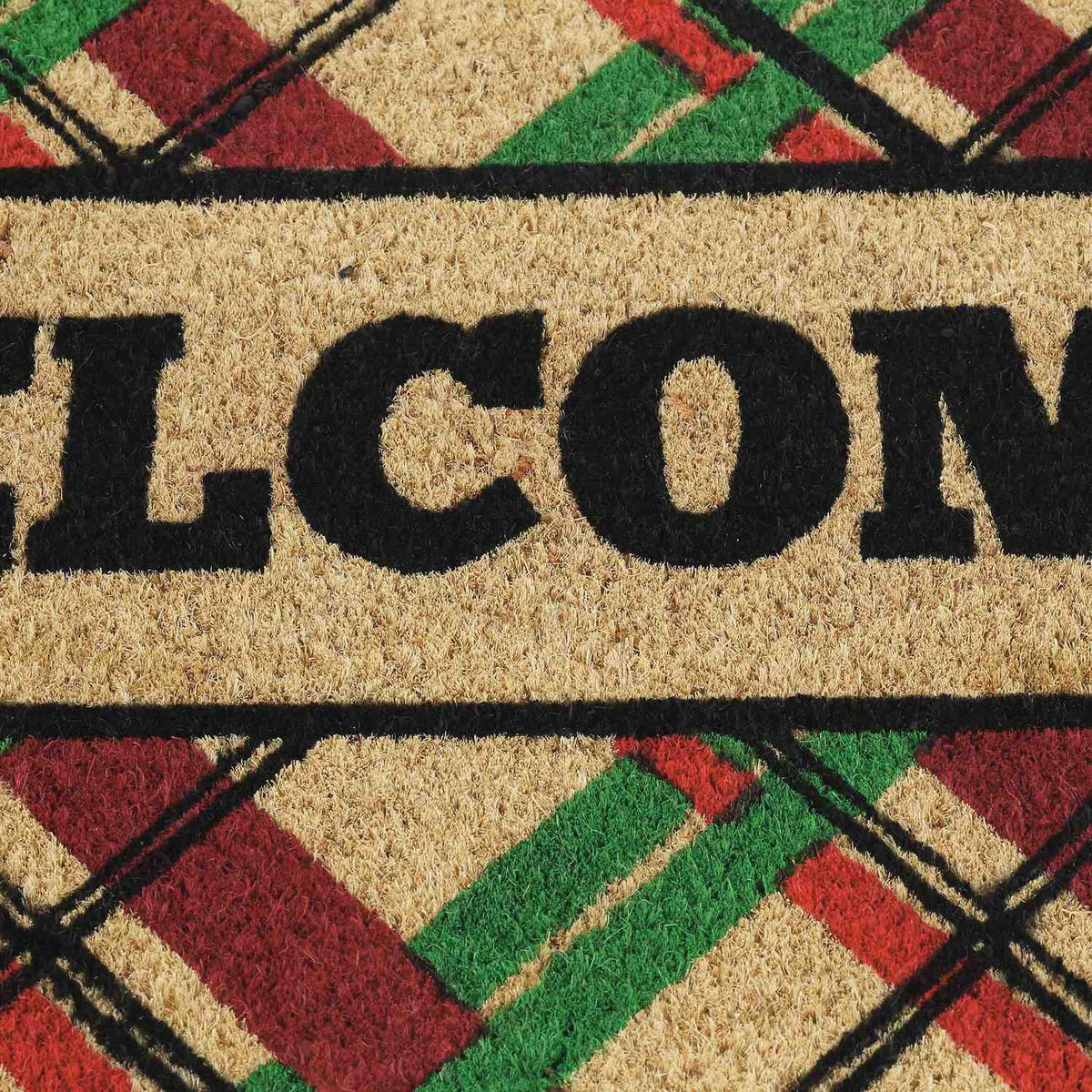 Door mat coconut fiber "Welcome" with squares