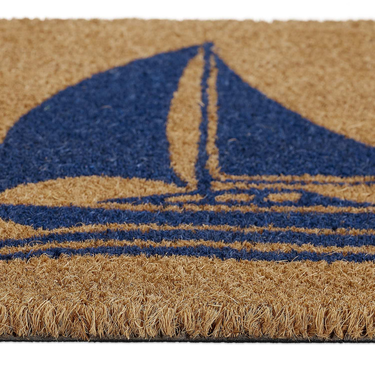 Door mat coconut fiber sailboat nature