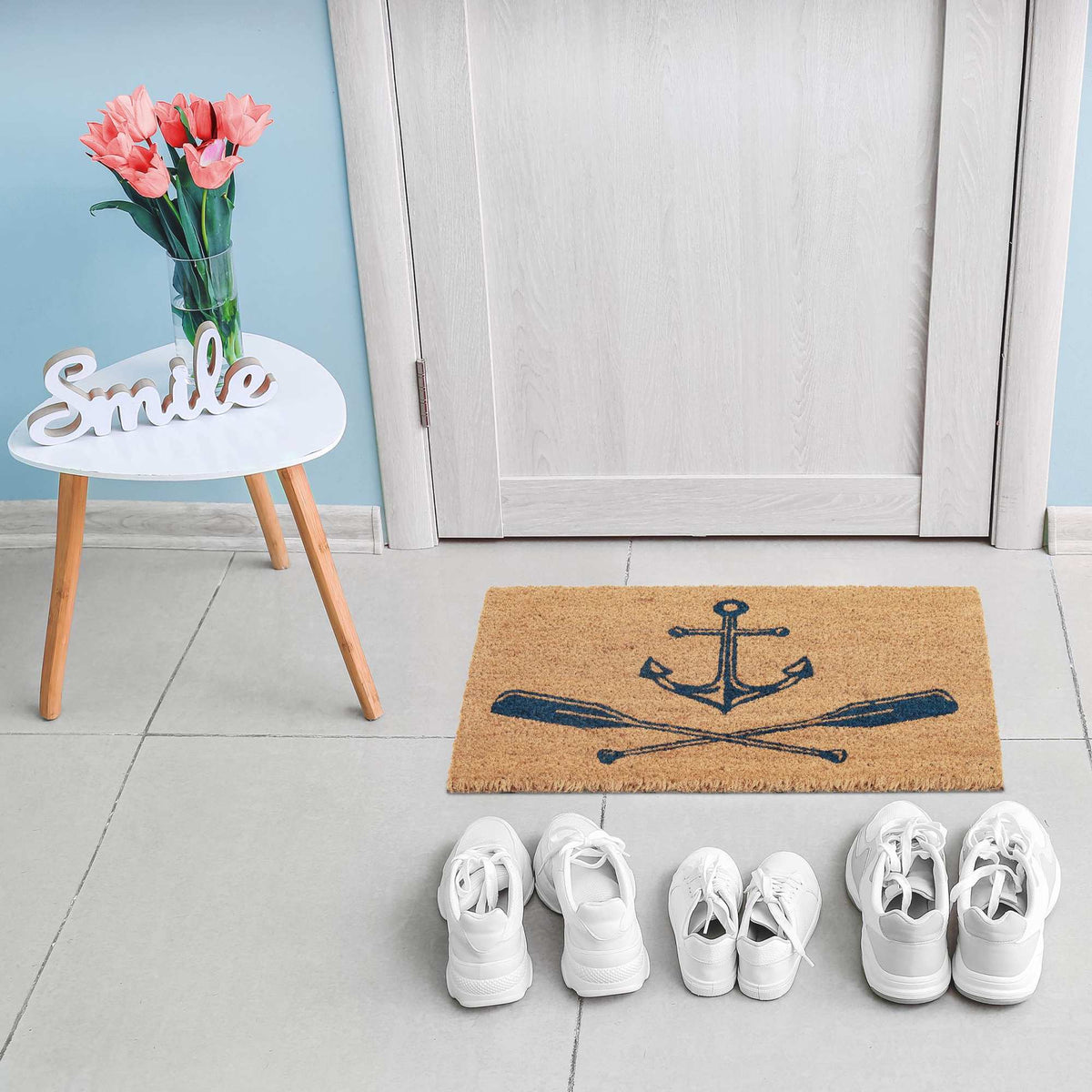 Doormat coconut fiber with anchor & oars
