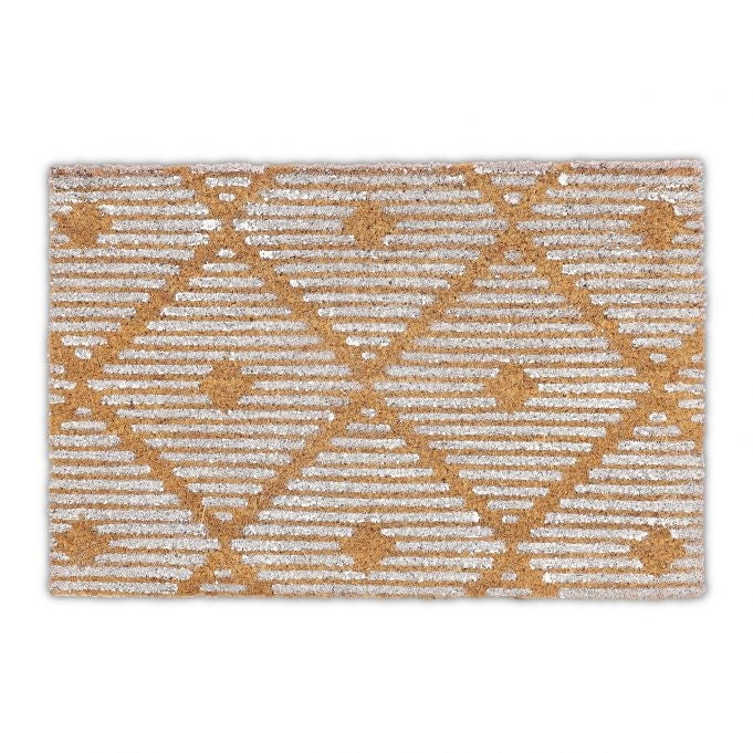 Doormat coconut fiber with checkered pattern