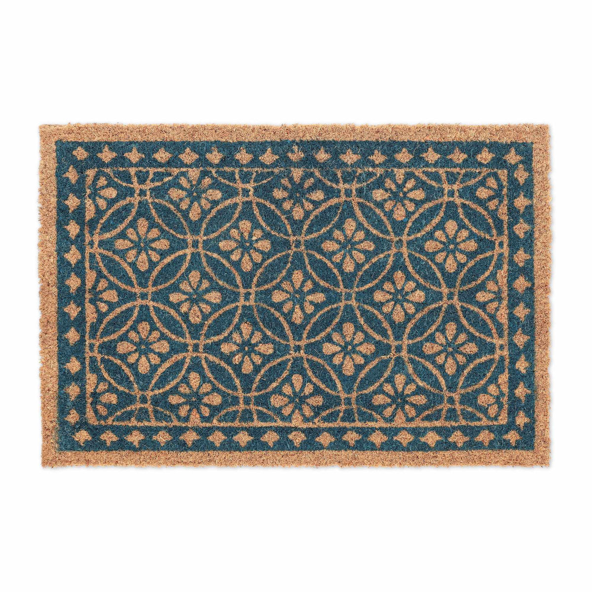 Doormat coconut fiber with floral design