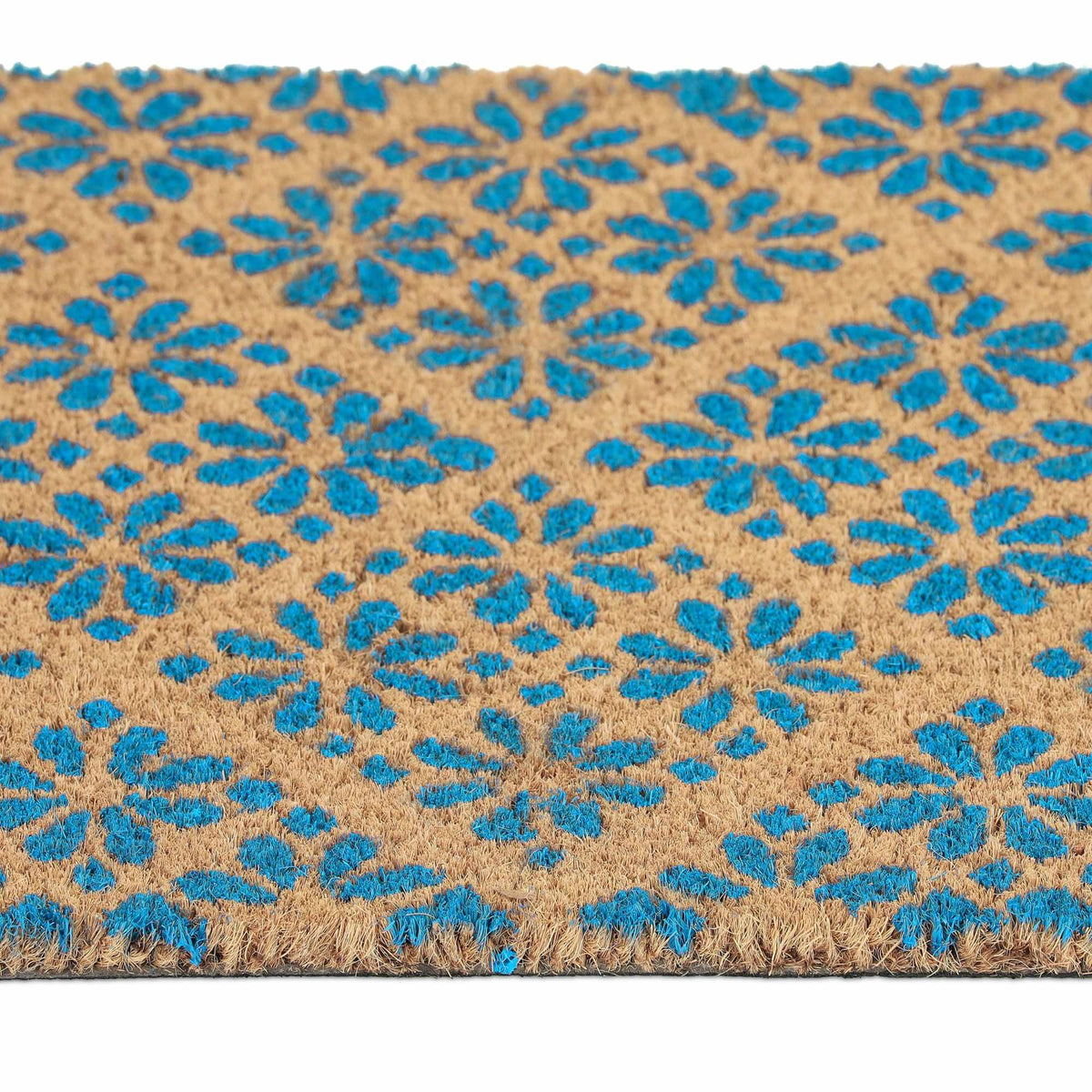 Door mat coconut fiber with floral pattern