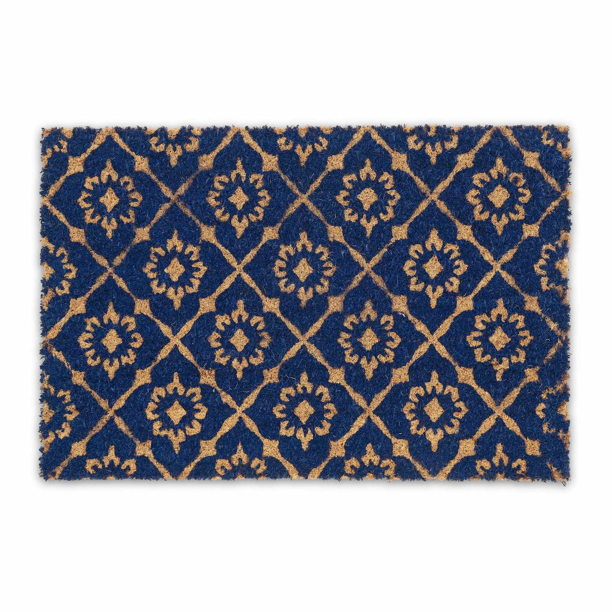 Door mat coconut fiber with floral pattern