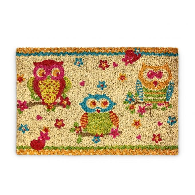 Doormat coconut fiber with owls 40x60 cm
