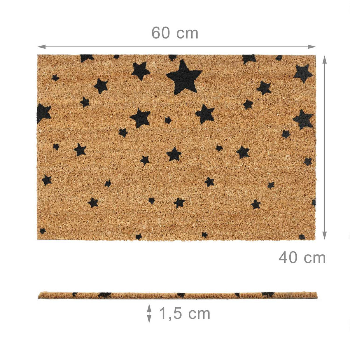 Door mat coconut fiber with star motif