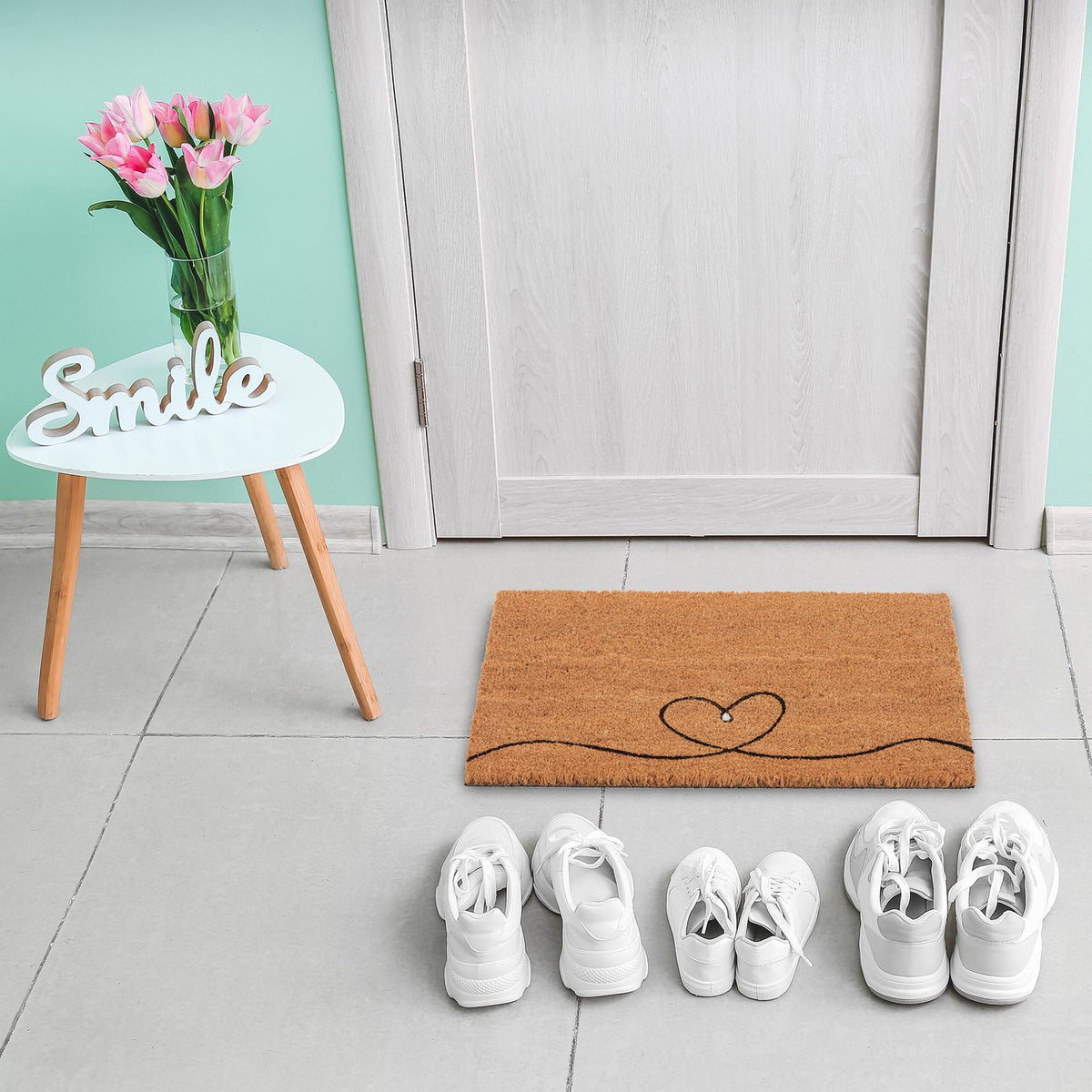 Door mat coconut heart