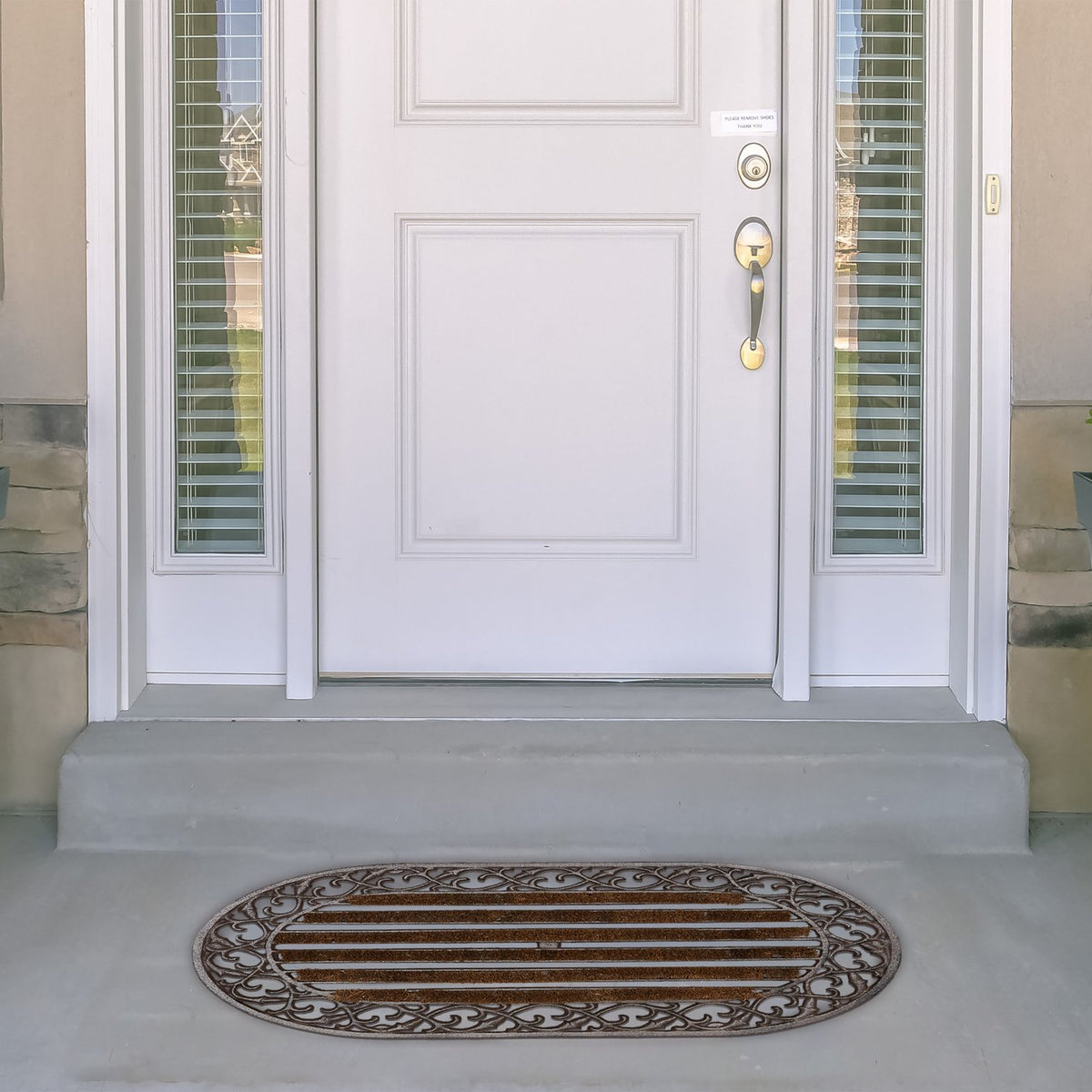 Door mat in cast iron