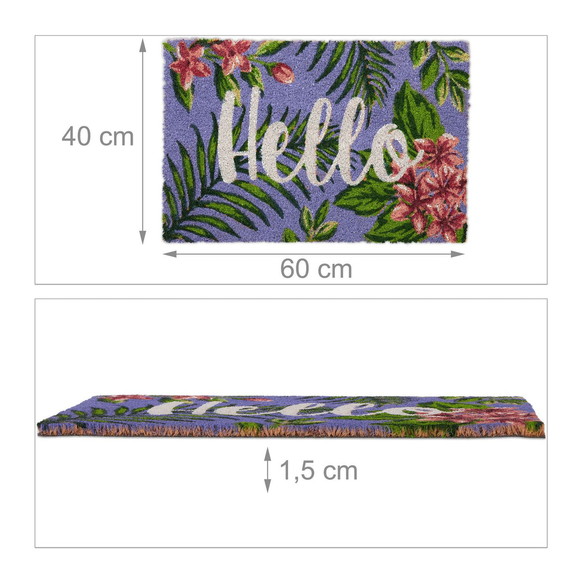 Door mat in coconut Hello