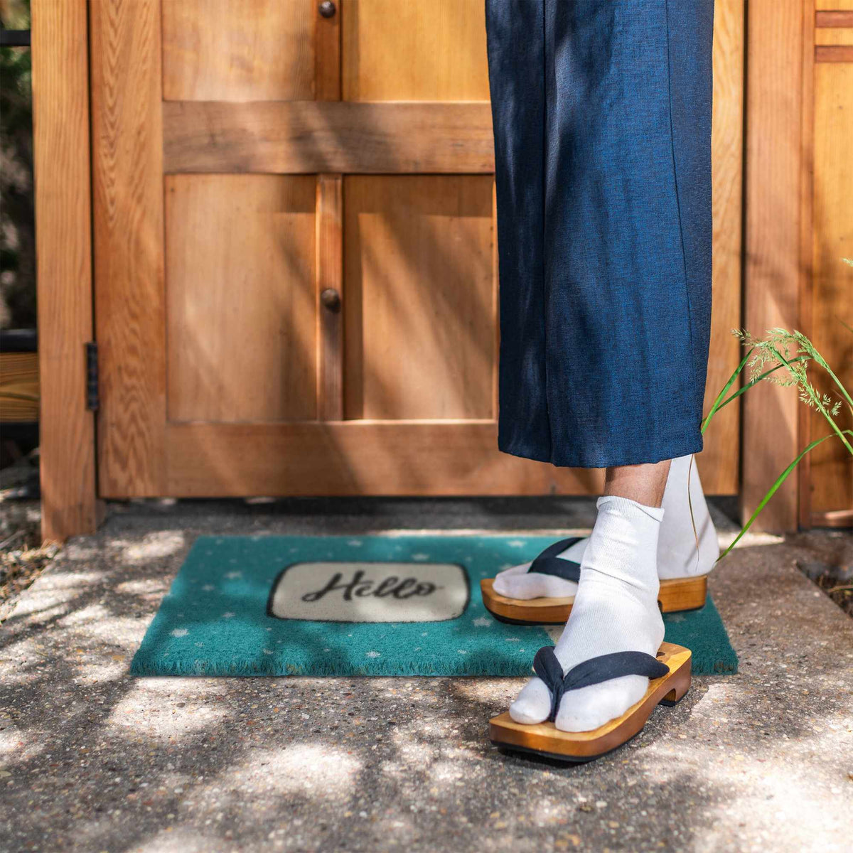 Door mat in coconut Hello