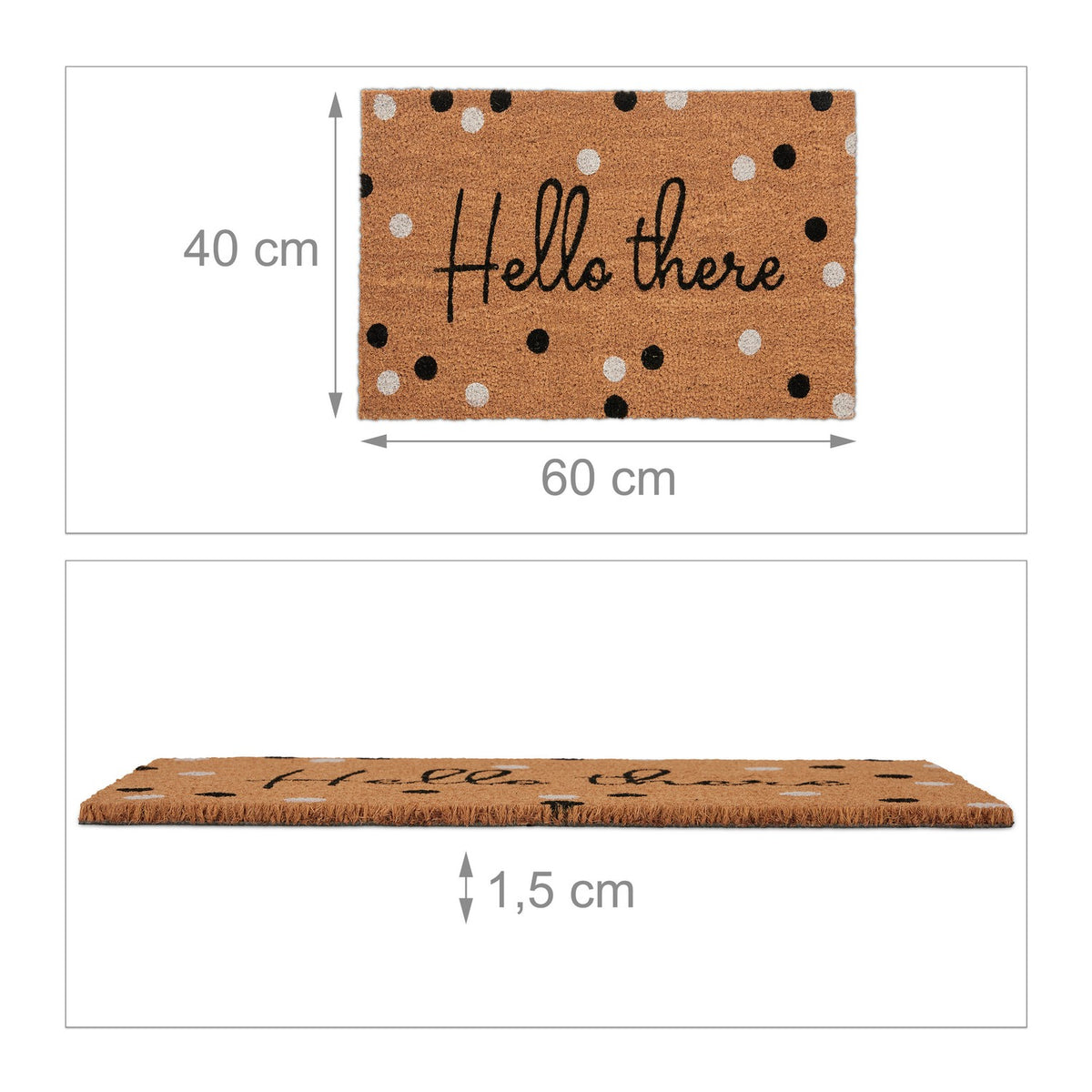 Door mat in coconut "Hello there"