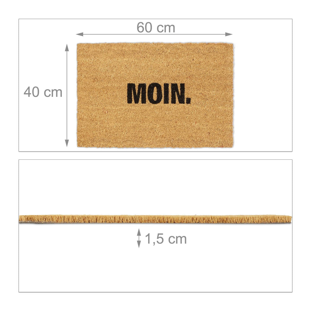 Door mat in coconut "Moin."