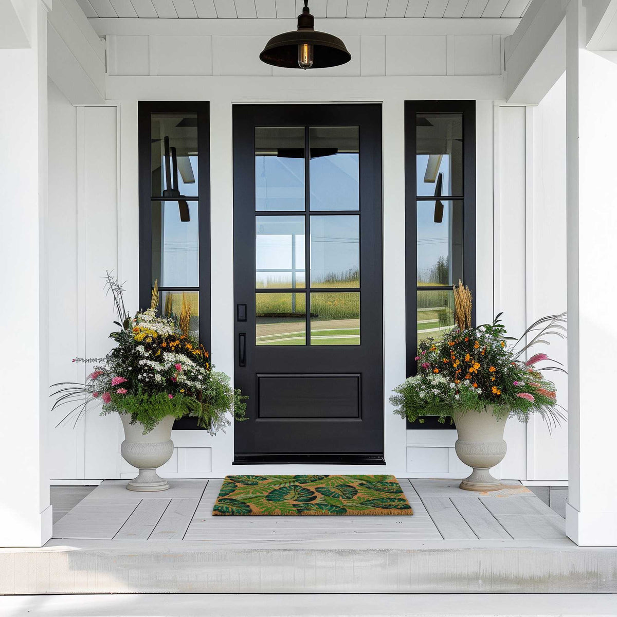 Door mat in coconut Monstera leaves