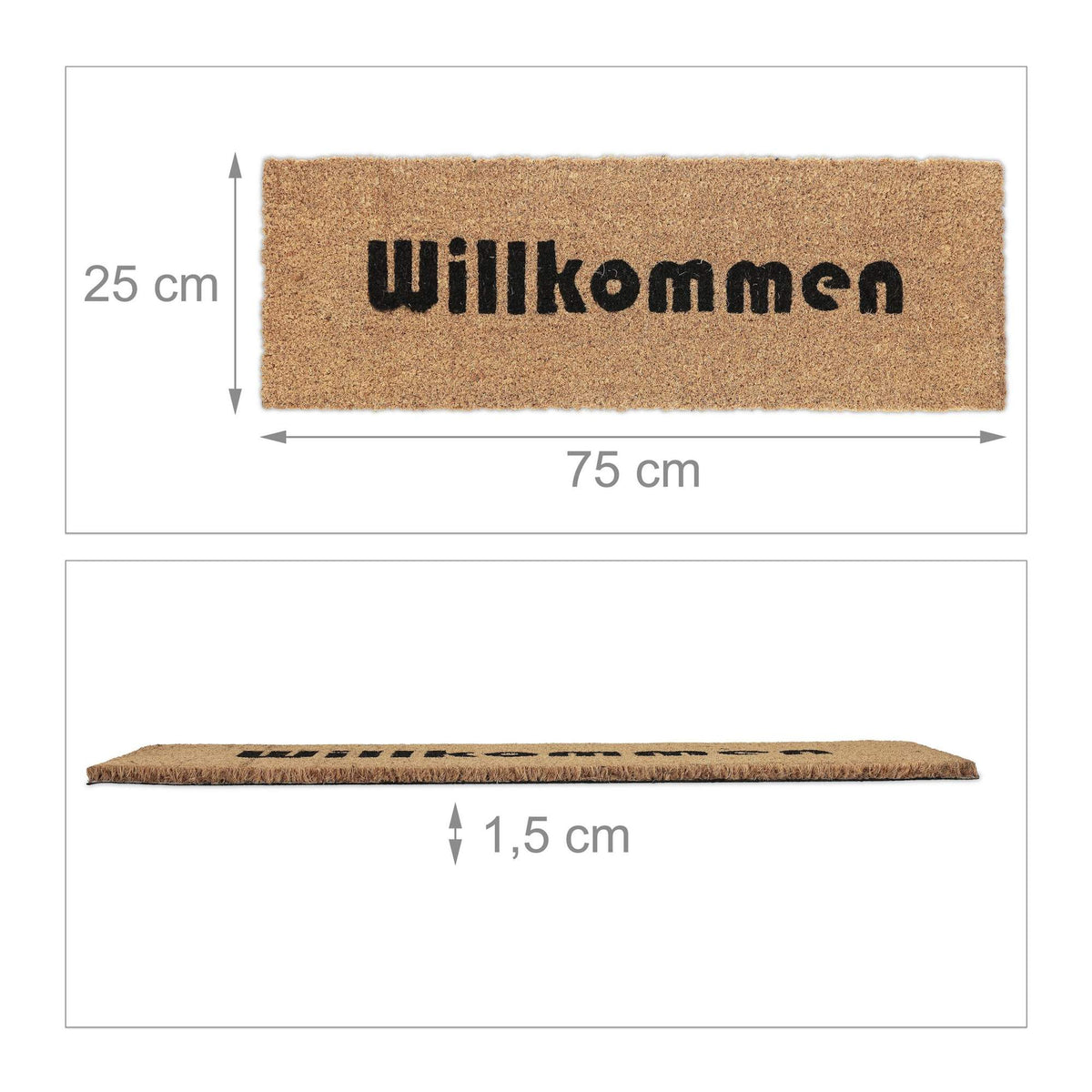 Door mat in coconut Welcome slim