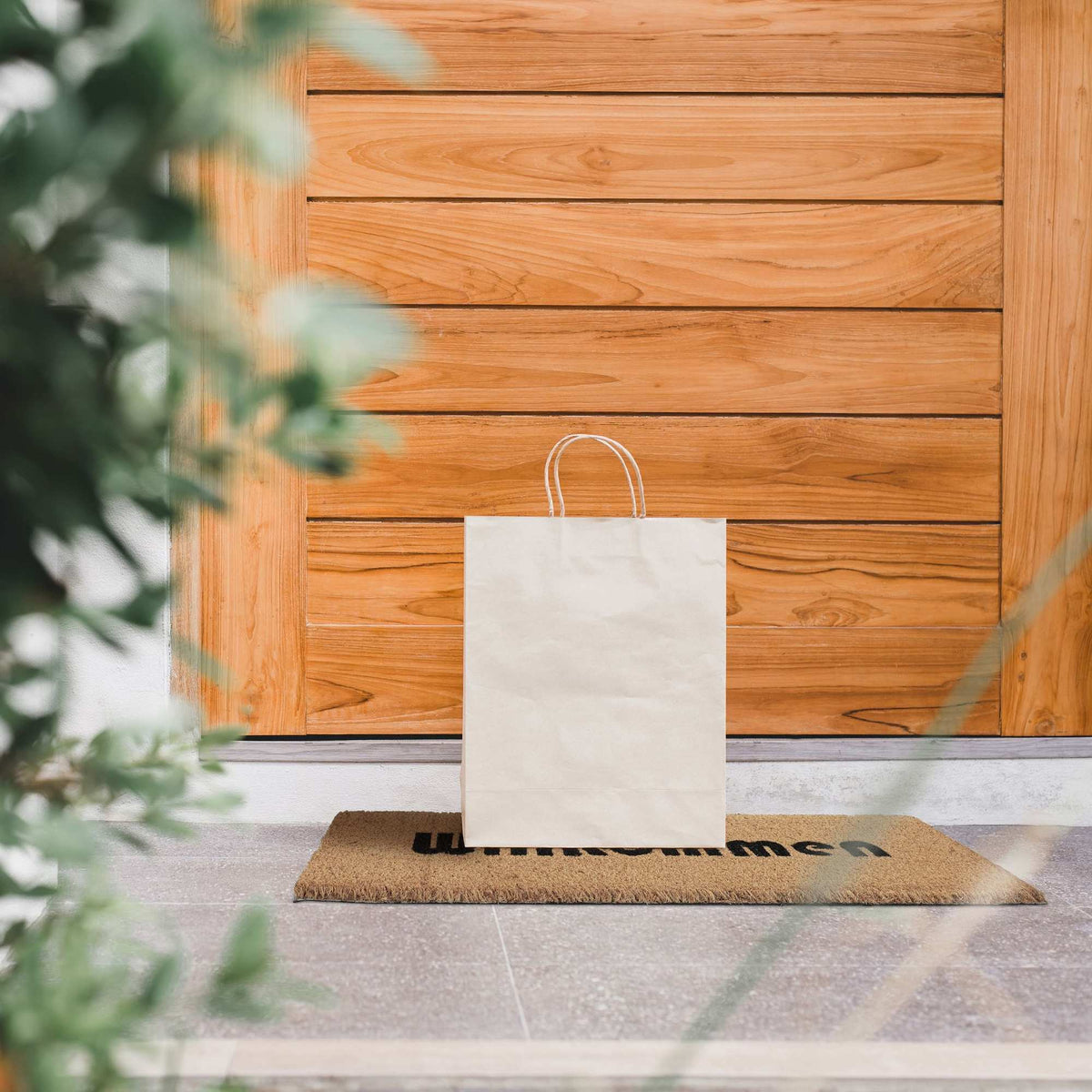 Door mat in coconut Welcome slim