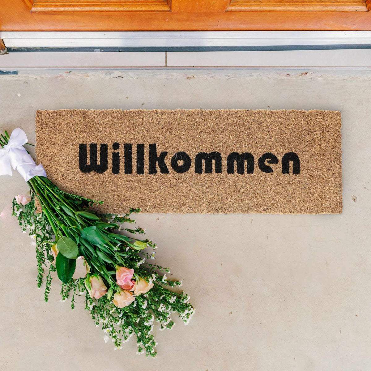 Door mat in coconut Welcome slim