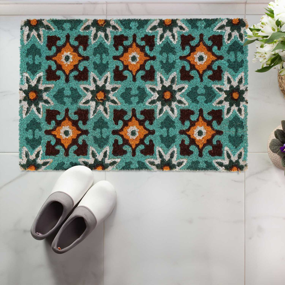 Door mat in coconut oriental