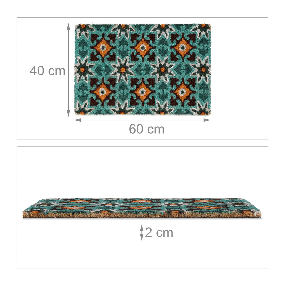 Door mat in coconut oriental