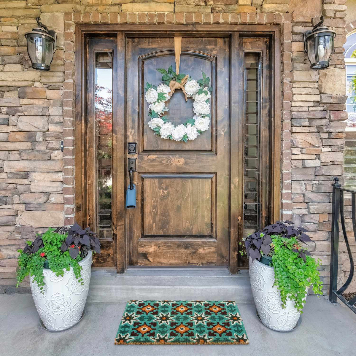 Door mat in coconut oriental