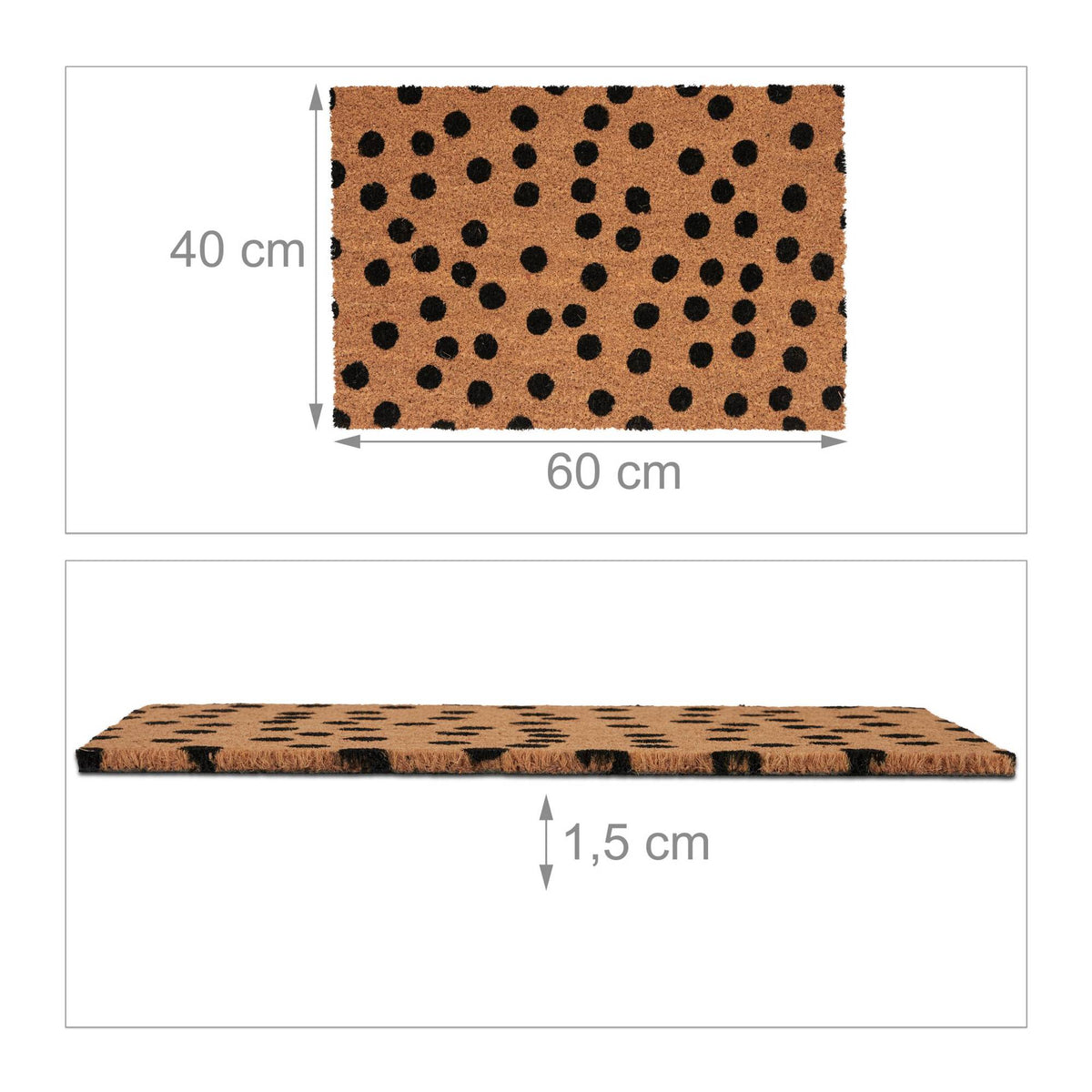 Door mat in coconut with dots