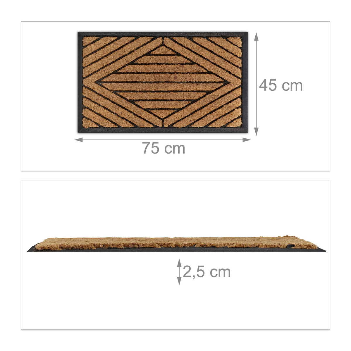 Door mat rubber & coconut striped