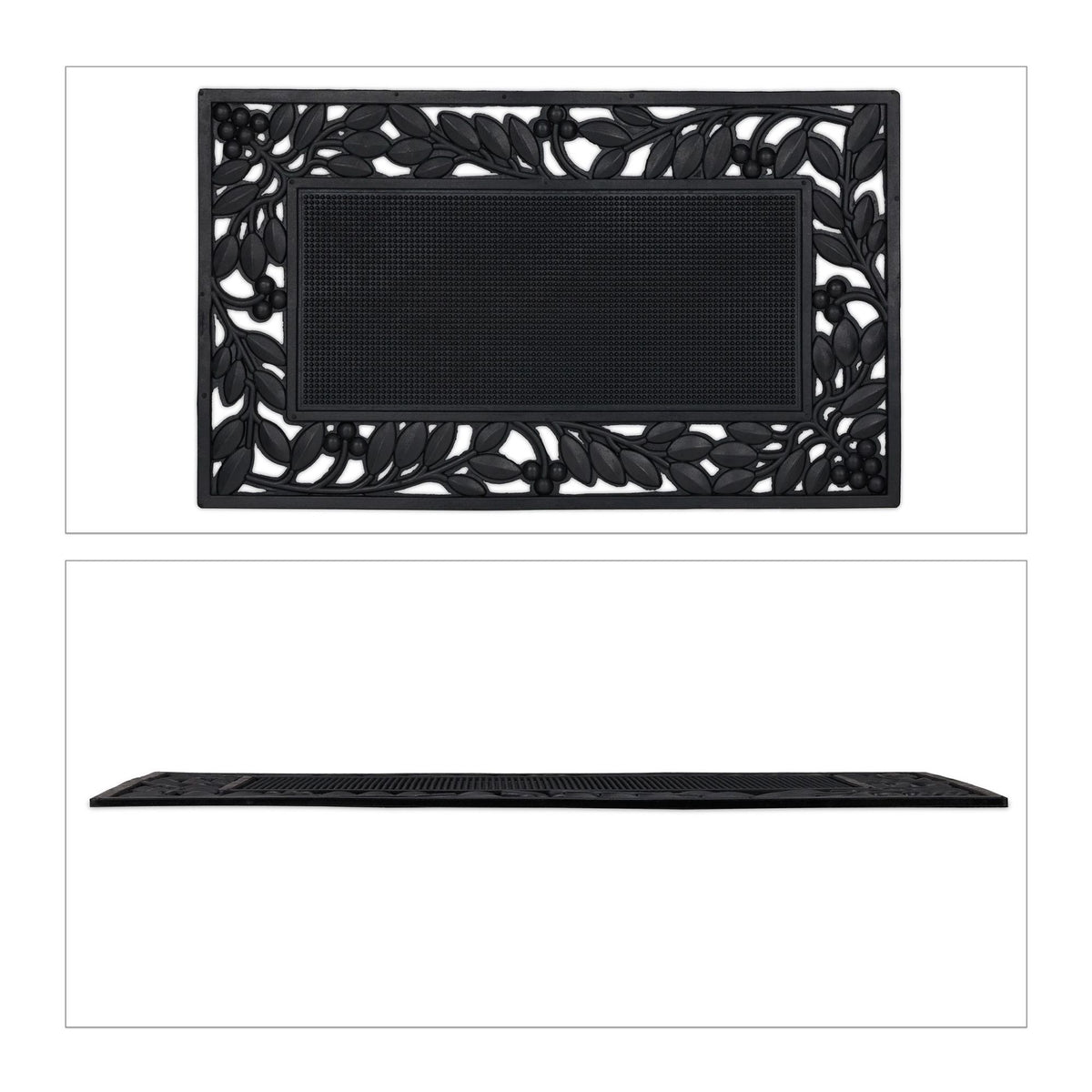 Door mat rubber leaf motif