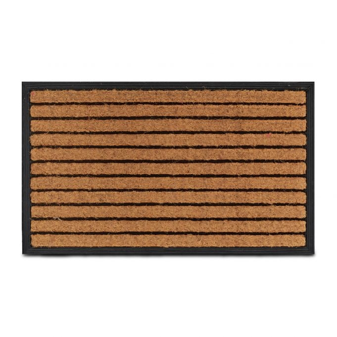 Door mat "striped" rubber & coconut