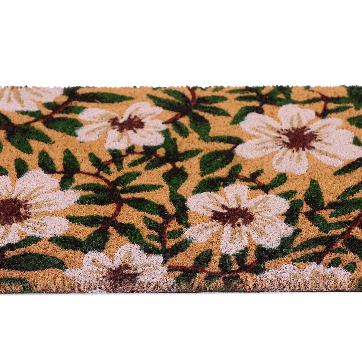 Door mat with coconut and flowers
