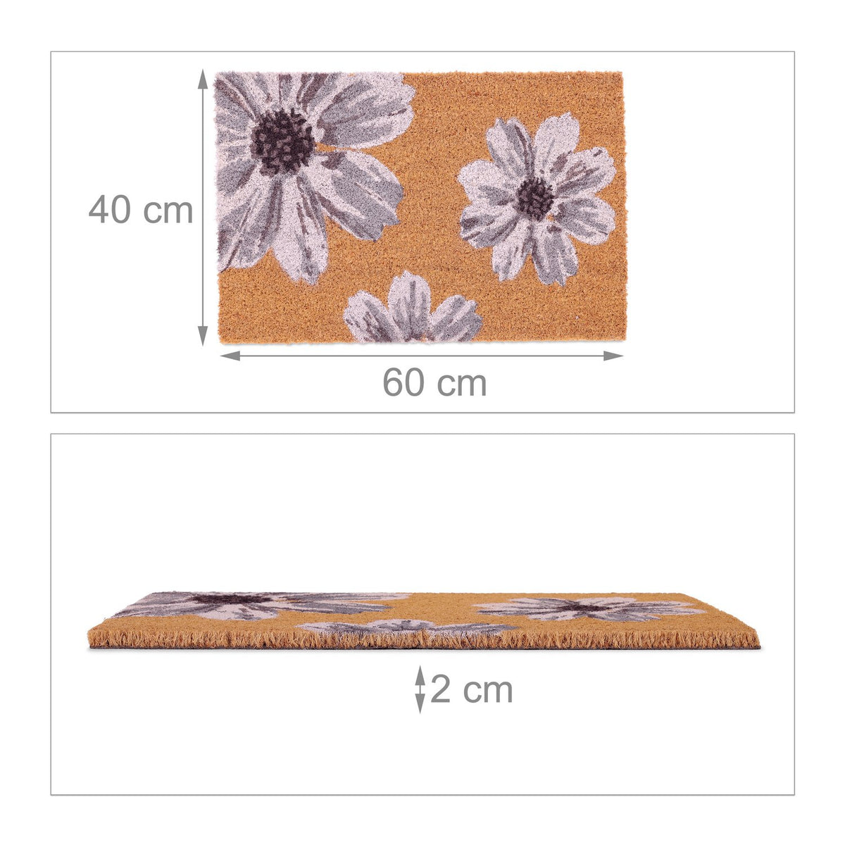 Door mat with coconut and flowers