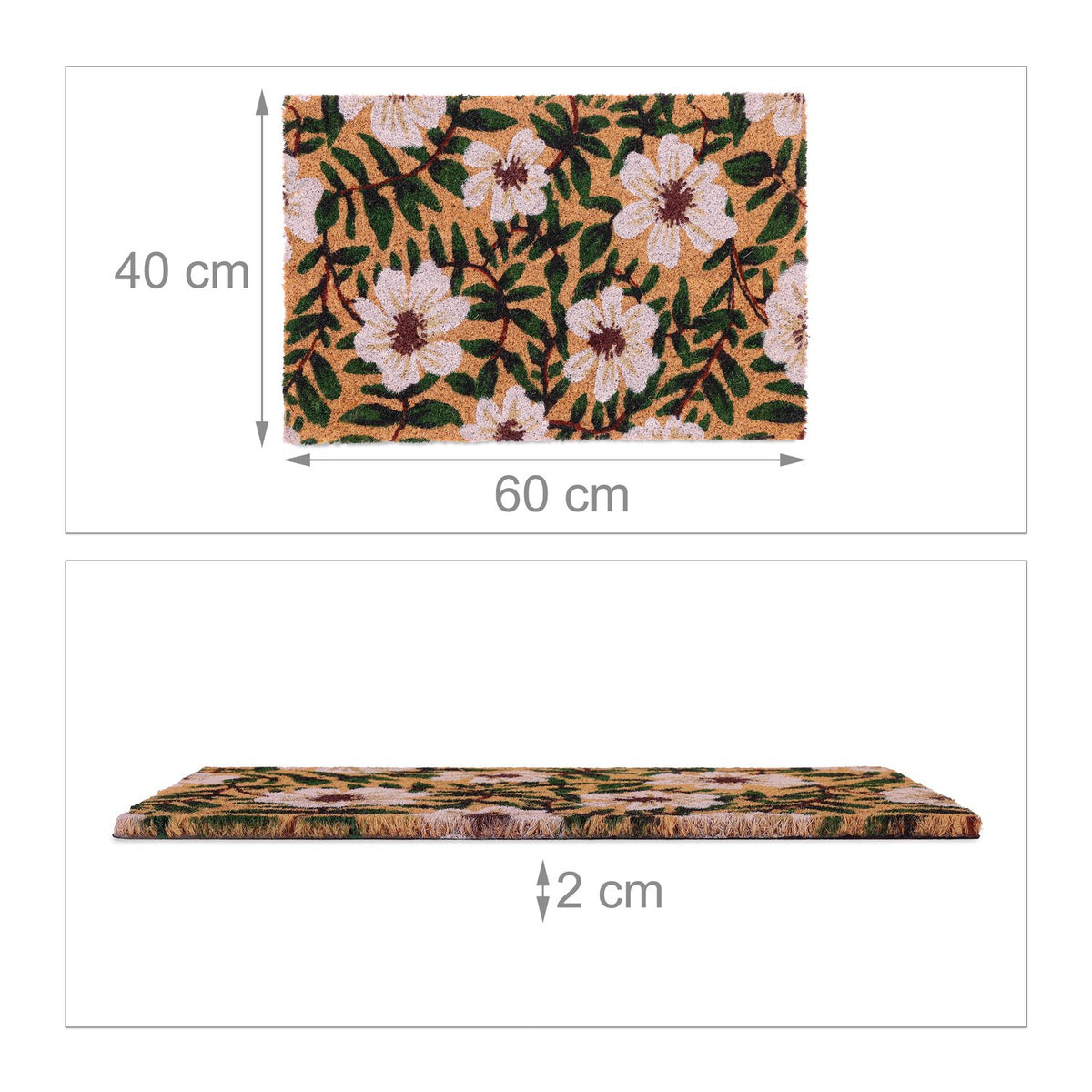 Door mat with coconut and flowers