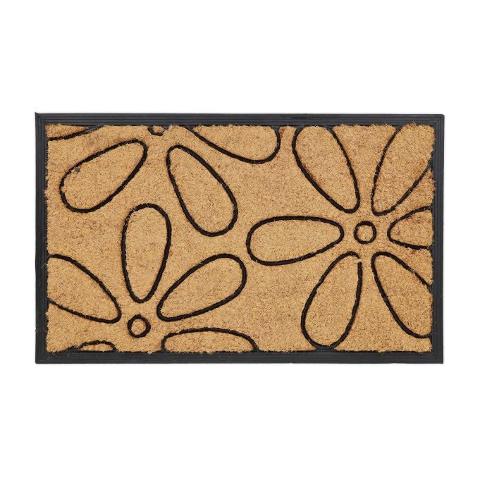 Door mat with flowers Coconut &amp; Rubber
